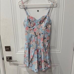 Floral Blue and Pink Dress